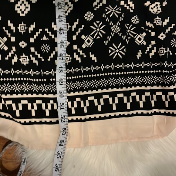 Knox Rose black white boho dress with balloon sleeves low cut plus size 2x - Picture 7 of 9